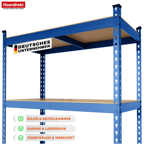 Étagère pour charges lourdes | Rhino | Étagère de stockage avec 5 étagères | Charge admissible de 1050 kg | Système d'emboîtement innovant | En différentes couleurs et tailles