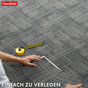 Dalles de moquette | Luzern | 50 x 50 cm | Confortable, insonorisant & adapté au chauffage au sol | Disponible en 4 couleurs