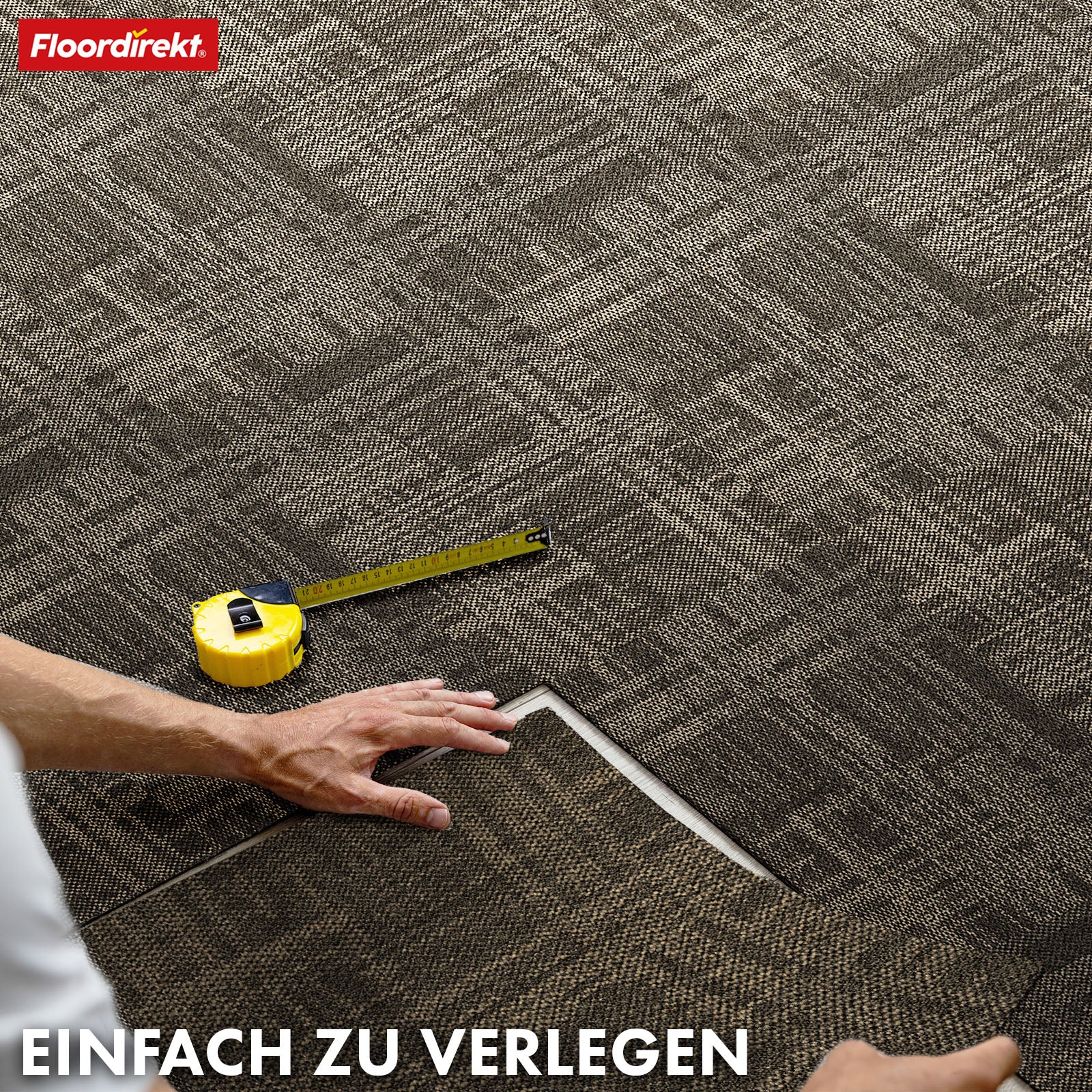 Dalles de moquette | Luzern | 50 x 50 cm | Confortable, insonorisant & adapté au chauffage au sol | Disponible en 4 couleurs