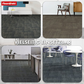 Dalles de moquette | Luzern | 50 x 50 cm | Confortable, insonorisant & adapté au chauffage au sol | Disponible en 4 couleurs