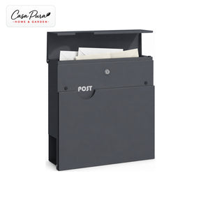 Boîte aux lettres | Albert | Boîte aux lettres murale verrouillable avec porte-journaux | Résistante aux intempéries | Anthracite