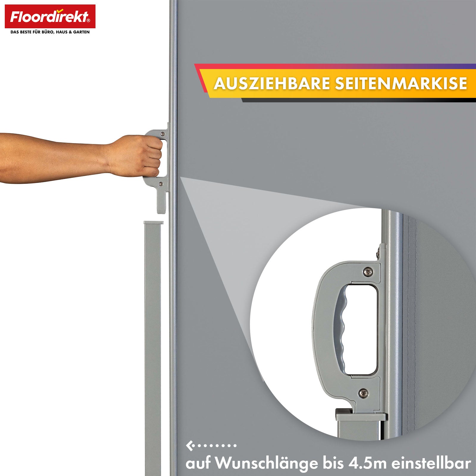 Store latéral en aluminium | Protection solaire et visuelle pour terrasse, balcon et jardin | Protection UV, opaque et déperlant | Différentes couleurs et tailles