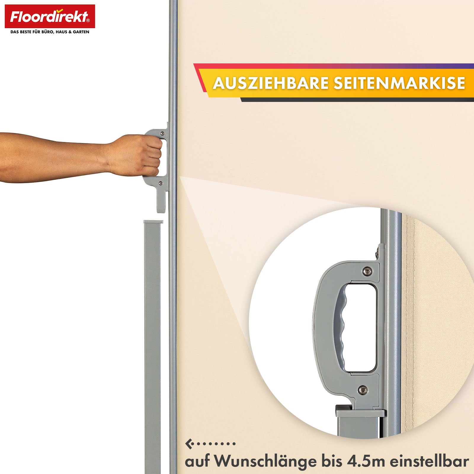 Store latéral en aluminium | Protection solaire et visuelle pour terrasse, balcon et jardin | Protection UV, opaque et déperlant | Différentes couleurs et tailles