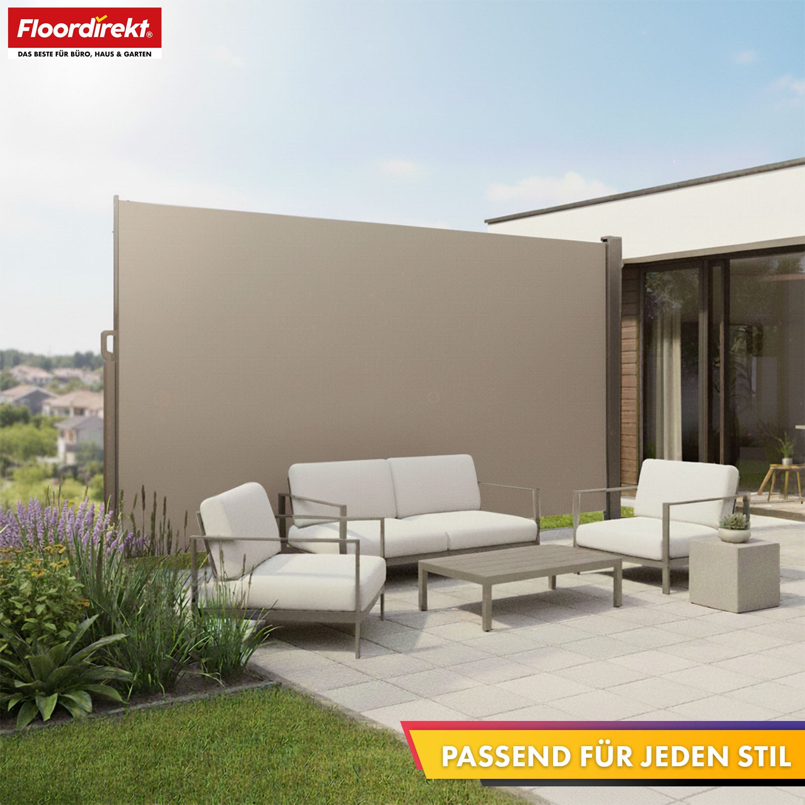 Store latéral en aluminium | Protection solaire et visuelle pour terrasse, balcon et jardin | Protection UV, opaque et déperlant | Différentes couleurs et tailles