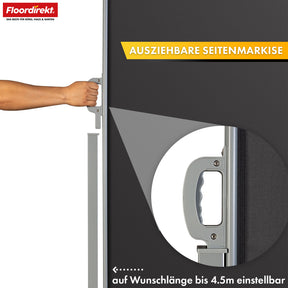 Store latéral en aluminium | Protection solaire et visuelle pour terrasse, balcon et jardin | Protection UV, opaque et déperlant | Différentes couleurs et tailles