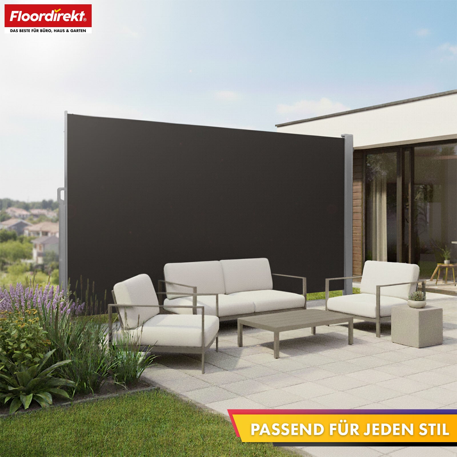 Store latéral en aluminium | Protection solaire et visuelle pour terrasse, balcon et jardin | Protection UV, opaque et déperlant | Différentes couleurs et tailles