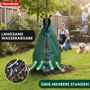 Sac d'arrosage pour arbres | Sac d'eau de 75 L et 100 L avec système d'arrosage goutte à goutte | Sac d'arrosage réutilisable en PVC pour arbres