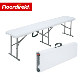 Banc de jardin | Chiba | Banc pliant 183 cm en blanc, résistant aux intempéries & supporte jusqu’à 320 kg