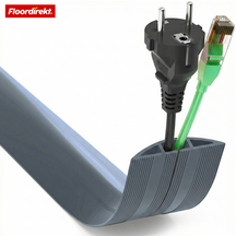 Goulotte de sol | Cable Guard | Protection antidérapante pour câbles & anti-trébuchement | Flexible, découpable & pour 2 câbles jusqu’à 8 mm Ø