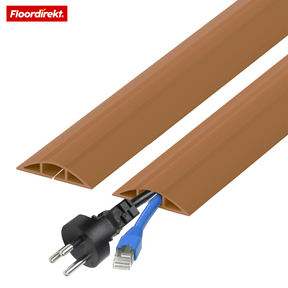 Goulotte de sol | Cable Guard | Protection antidérapante pour câbles & anti-trébuchement | Flexible, découpable & pour 2 câbles jusqu’à 8 mm Ø