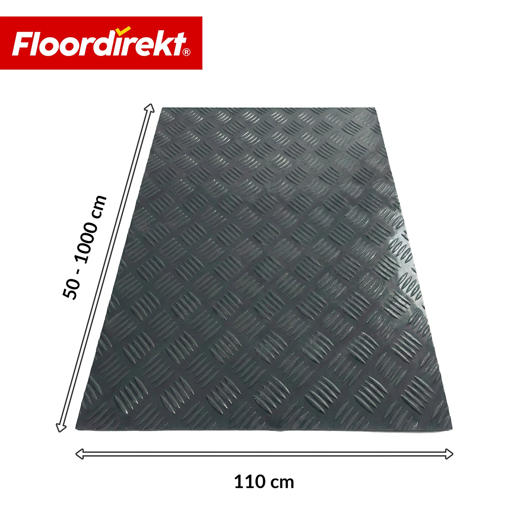 Revêtement de sol PVC | Bullet | Aspect tôle striée | Antidérapant & Facile d’entretien | Au mètre / Découpe sur mesure | Largeur 110 cm