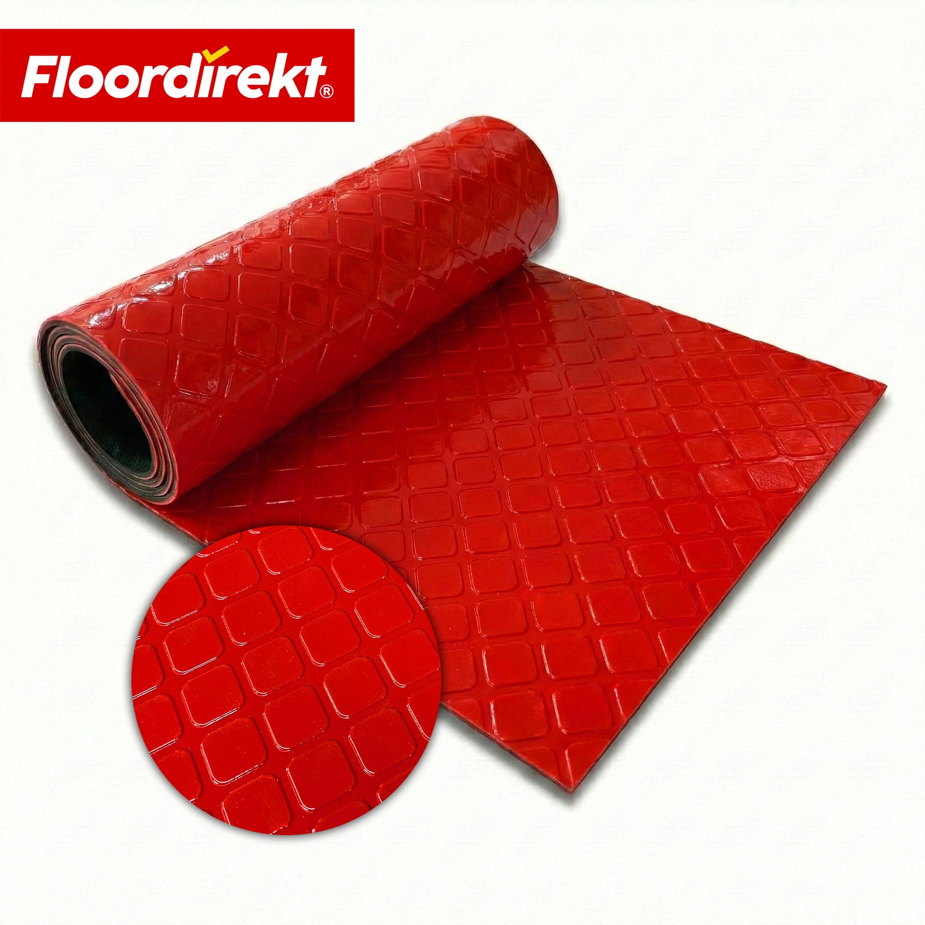 Revêtement de sol PVC | Check Quadra | Motif carreaux | Antidérapant & facile d’entretien | Au mètre / Découpe sur mesure | Largeur 110 cm