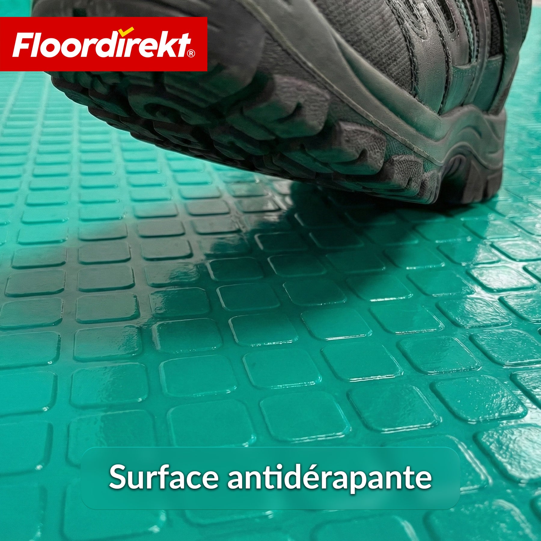 Revêtement de sol PVC | Check Quadra | Motif carreaux | Antidérapant & facile d’entretien | Au mètre / Découpe sur mesure | Largeur 110 cm
