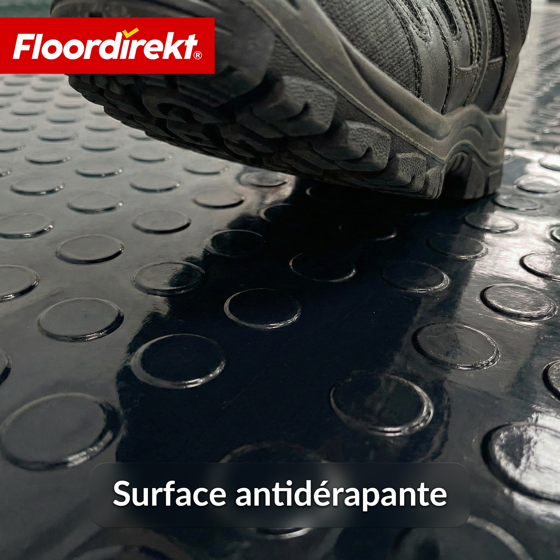 PVC-revêtement de sol | Coin Mirror | Aspect coin à pastilles plates | Antidérapant & facile d’entretien | Au mètre / découpe sur mesure | Largeur 110 cm