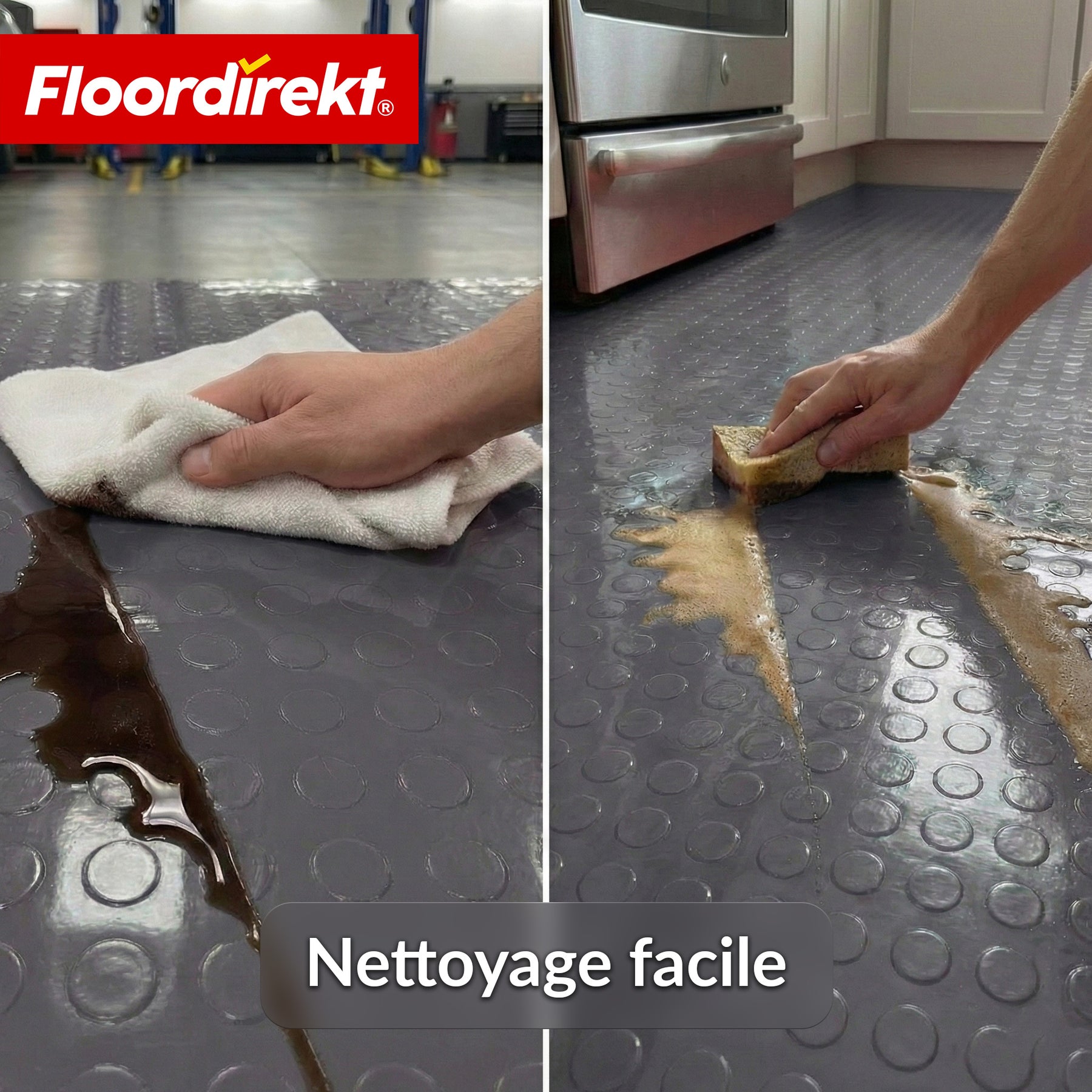PVC-revêtement de sol | Coin Mirror | Aspect coin à pastilles plates | Antidérapant & facile d’entretien | Au mètre / découpe sur mesure | Largeur 110 cm