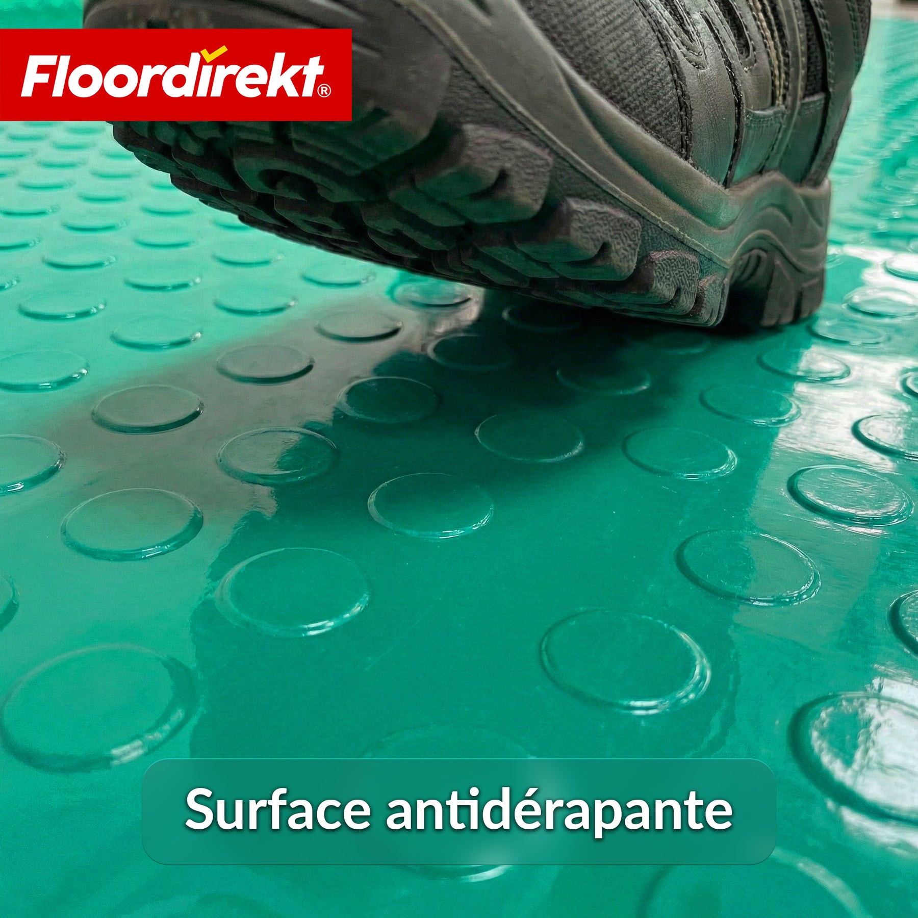 PVC-revêtement de sol | Coin Mirror | Aspect coin à pastilles plates | Antidérapant & facile d’entretien | Au mètre / découpe sur mesure | Largeur 110 cm