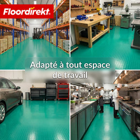 PVC-revêtement de sol | Coin Mirror | Aspect coin à pastilles plates | Antidérapant & facile d’entretien | Au mètre / découpe sur mesure | Largeur 110 cm
