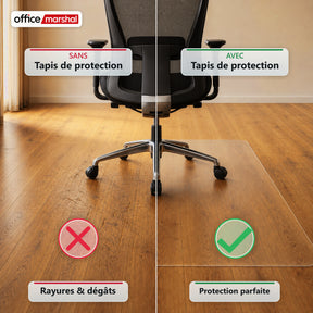 Tapis de protection de sol Floorfit sur mesure | Transparent mat | Pour parquet, stratifié et vinyle
