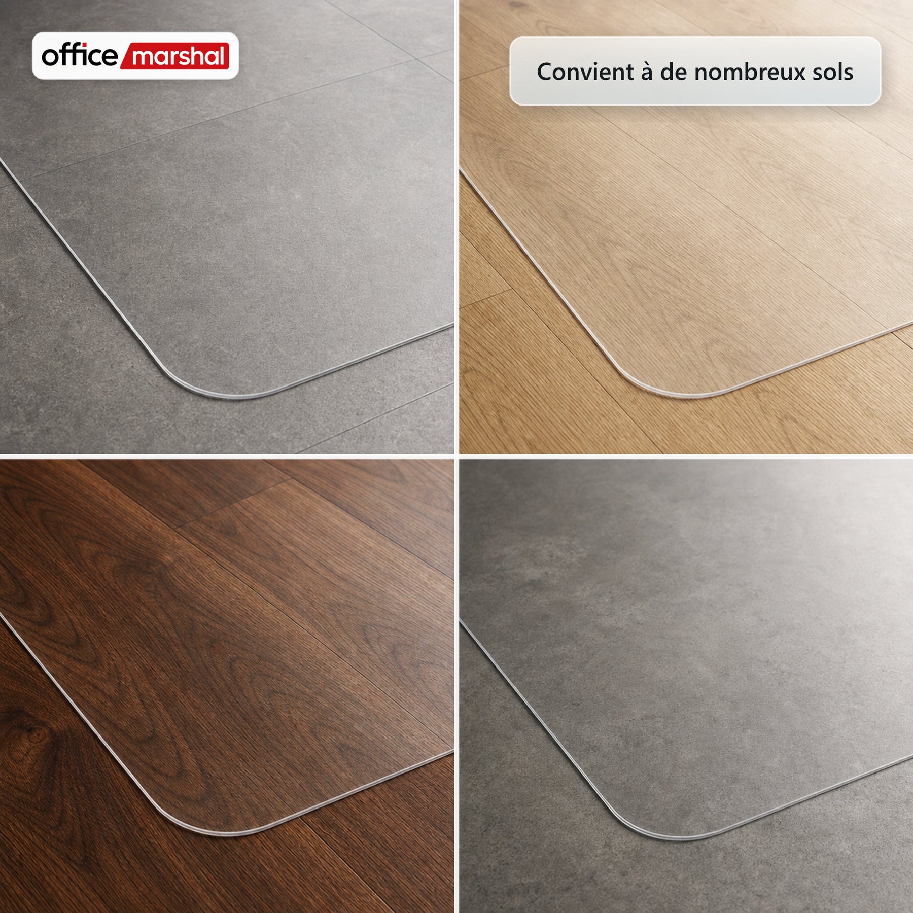Tapis de protection de sol Floorfit sur mesure | Transparent mat | Pour parquet, stratifié et vinyle