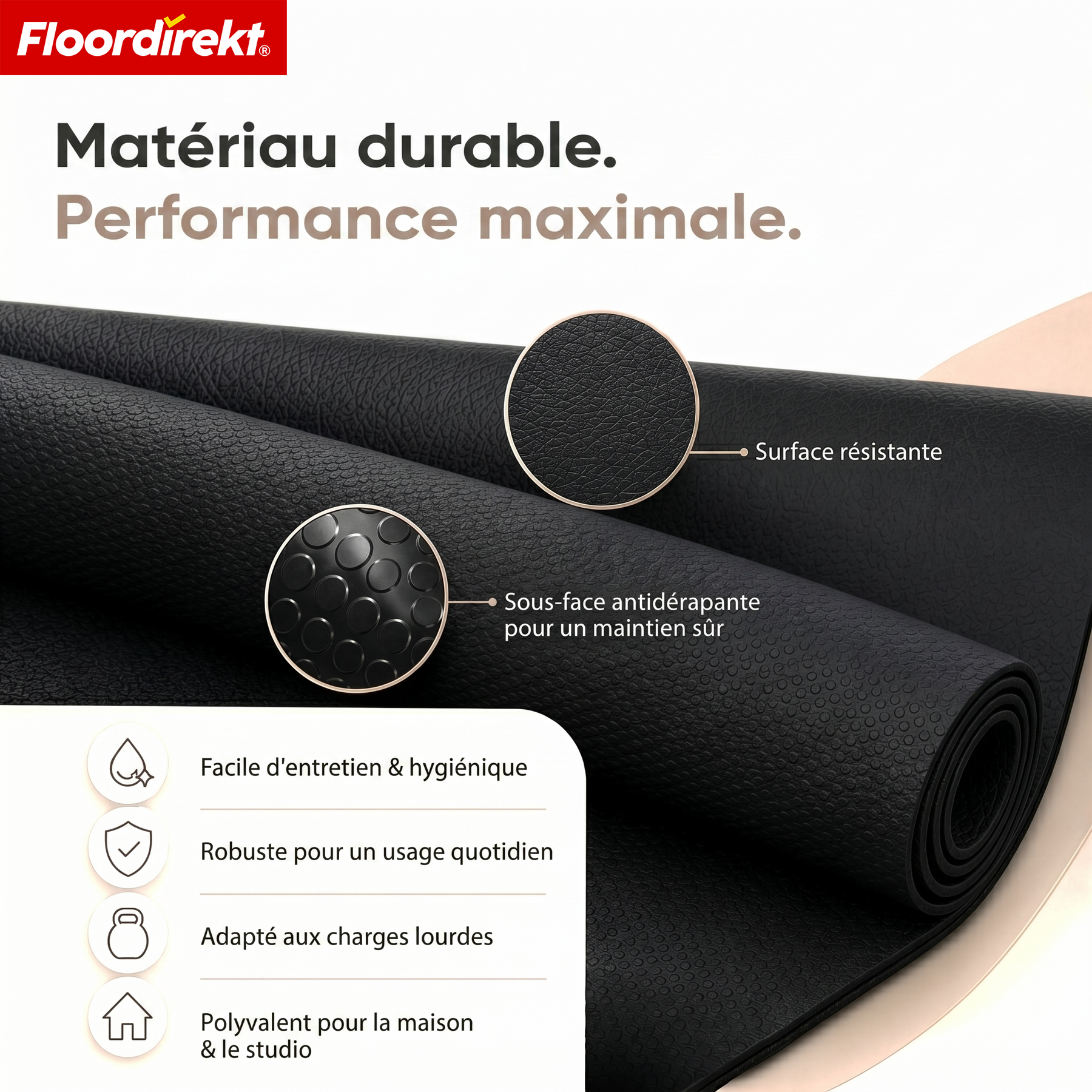 Tapis de protection de sol | Sparta | Tapis antidérapant pour tapis de course & vélo elliptique