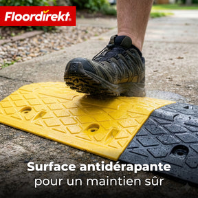 Ralentisseur Vento | 2 pièces en caoutchouc | dos d’âne jusqu’à 30 t | ralentisseur jaune-noir