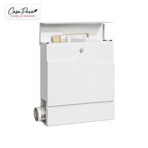 Boîte aux lettres | Claude | Boîte aux lettres murale avec Porte-journaux | Blanche | Verrouillable