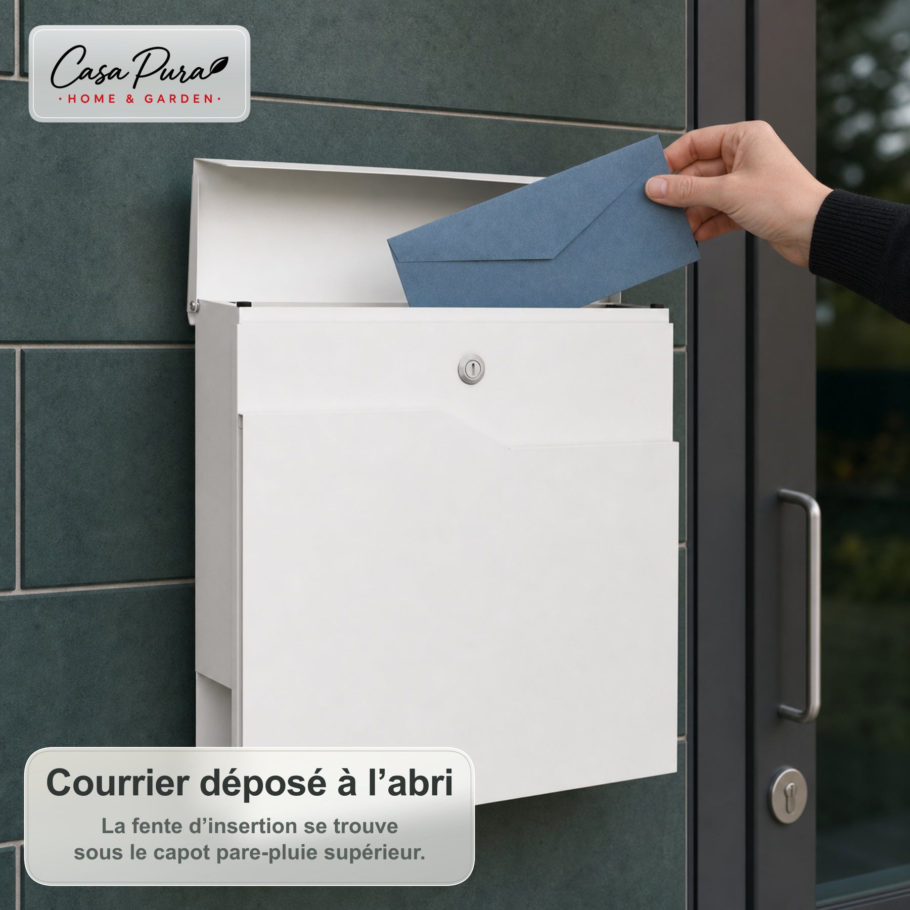 Boîte aux lettres | Claude | Boîte aux lettres murale avec Porte-journaux | Blanche | Verrouillable