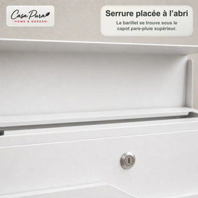Boîte aux lettres | Claude | Boîte aux lettres murale avec Porte-journaux | Blanche | Verrouillable