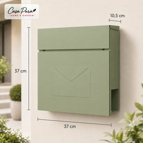 Boîte aux lettres | Laurent | Boîte aux lettres murale avec Porte-journaux | Verte | Verrouillable
