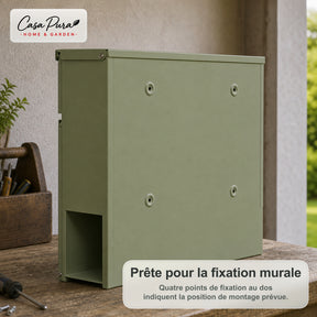 Boîte aux lettres | Laurent | Boîte aux lettres murale avec Porte-journaux | Verte | Verrouillable