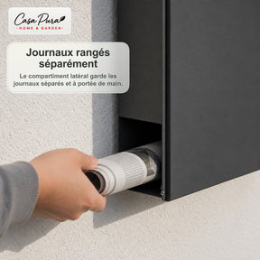 Boîte aux lettres | Pascal | Boîte aux lettres murale avec Porte-journaux | Anthracite | Verrouillable
