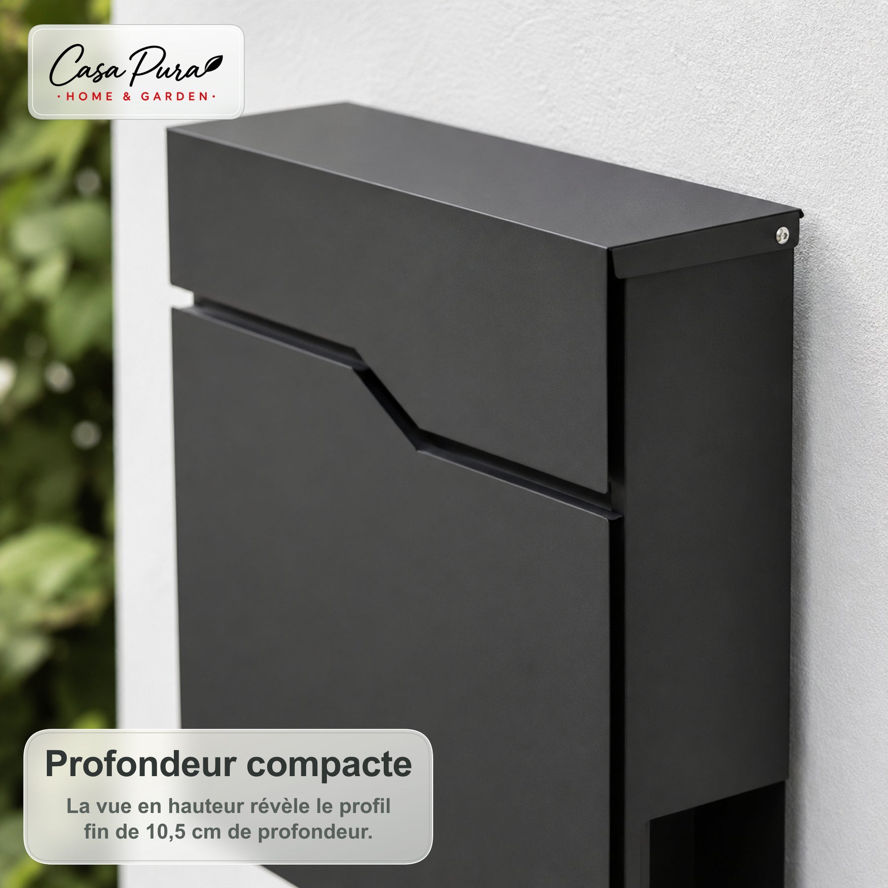 Boîte aux lettres | Pascal | Boîte aux lettres murale avec Porte-journaux | Anthracite | Verrouillable