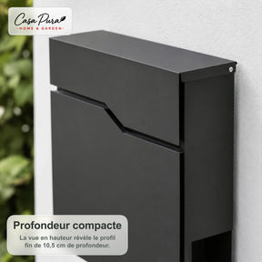 Boîte aux lettres | Pascal | Boîte aux lettres murale avec Porte-journaux | Anthracite | Verrouillable