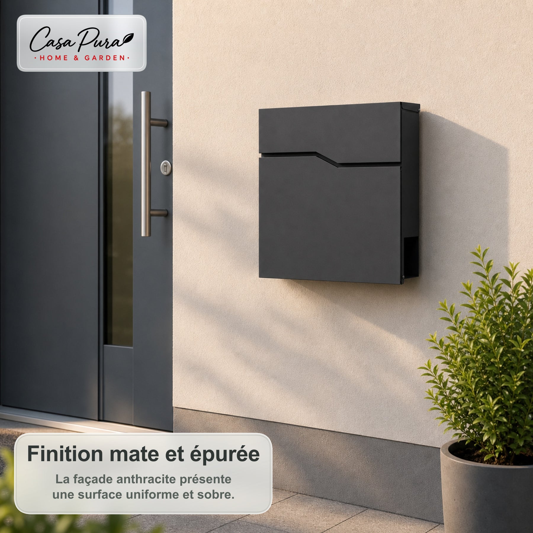 Boîte aux lettres | Pascal | Boîte aux lettres murale avec Porte-journaux | Anthracite | Verrouillable
