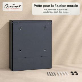 Boîte aux lettres | Roland | Boîte aux lettres murale moderne avec porte-journaux | Anthracite aspect bois