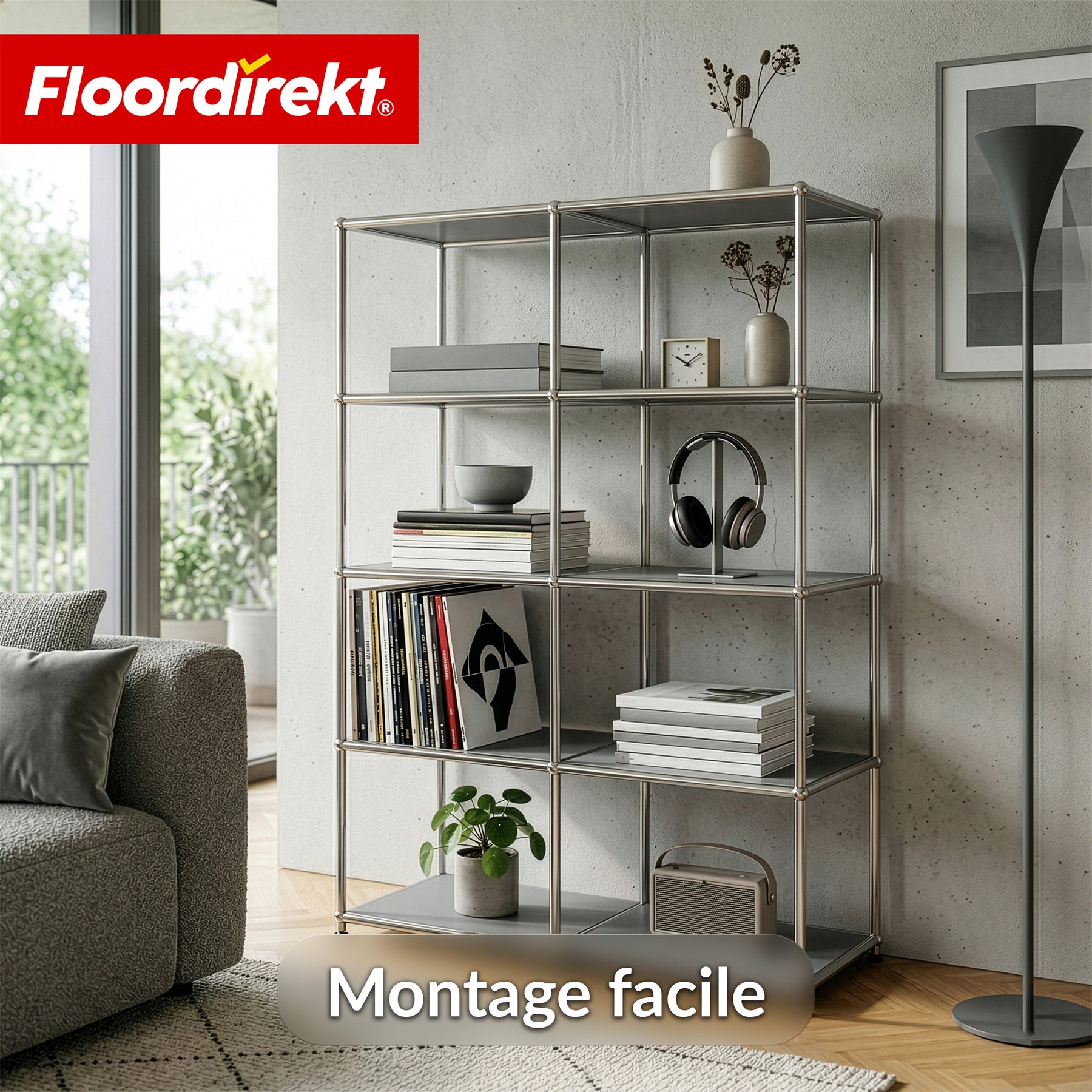 Étagère métallique | Concept Epure MK-015 | Étagère ouverte avec 5 niveaux | Étagère cuisine, bureau & salon