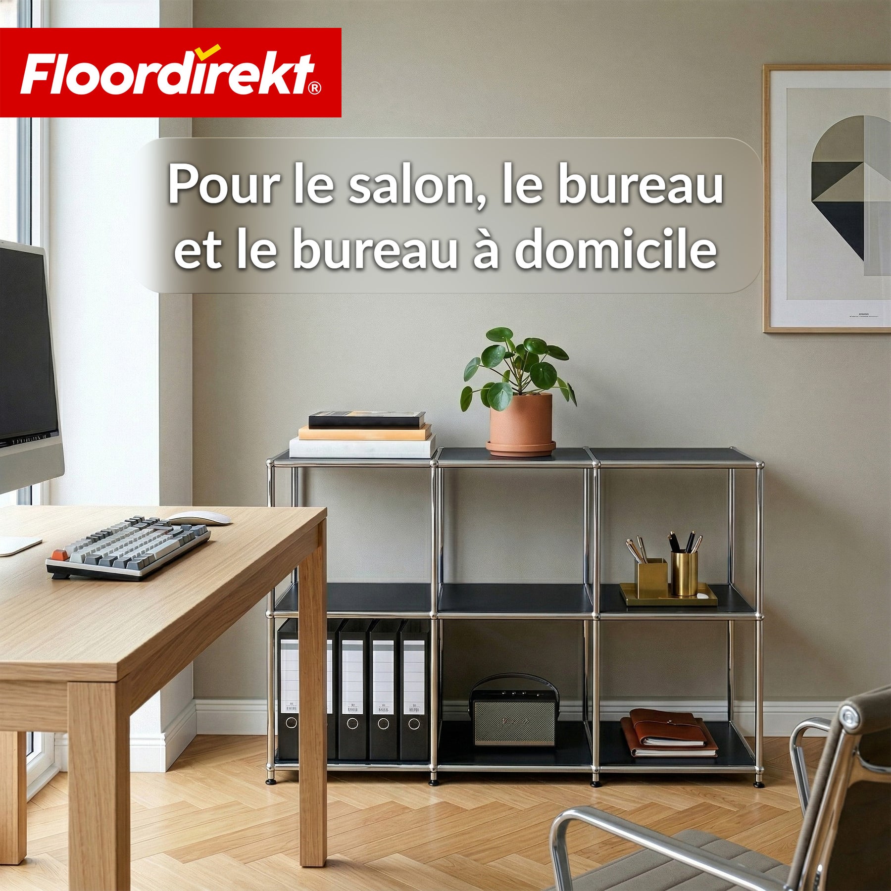 Étagère en métal | Concept Epure MK-018 | Étagère ouverte sur pied avec 3 niveaux | Étagère cuisine, bureau & salon