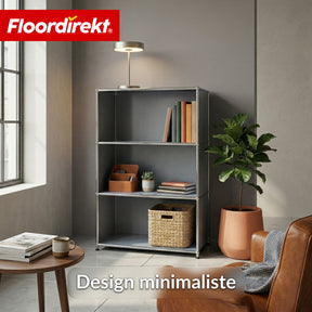 Étagère en métal | Concept Épure MK-101 | Étagère sur pied à 4 niveaux | Bibliothèque avec parois latérales | Étagère de rangement moderne