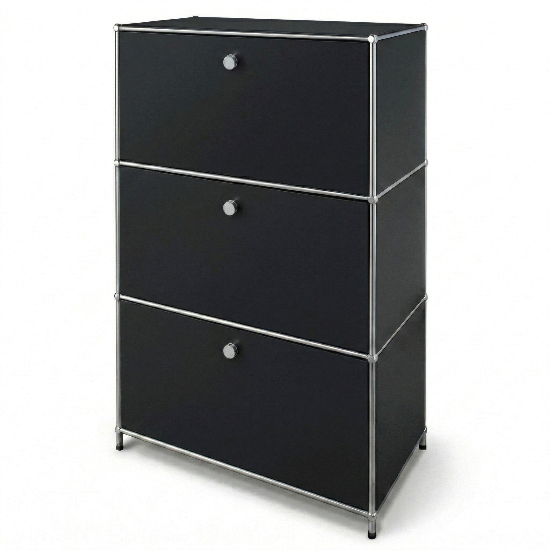 Armoire métallique | Concept Epure MK-129 | Buffet avec 3 compartiments verrouillables | Meuble de rangement moderne