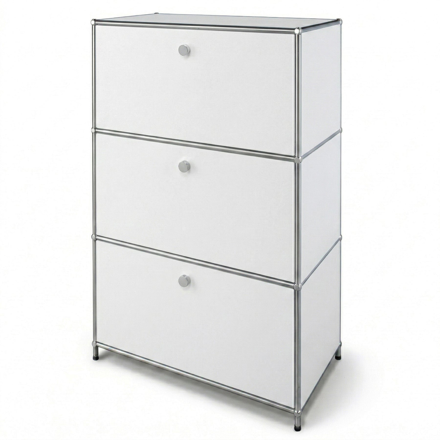 Armoire métallique | Concept Epure MK-129 | Buffet avec 3 compartiments verrouillables | Meuble de rangement moderne