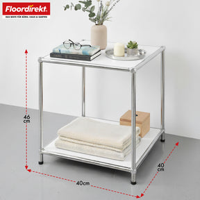 Étagère métallique | Concept Epure MK-012 | Étagère d'appoint et de rangement ouverte avec 2 tablettes | Disponible en plusieurs couleurs