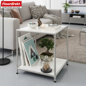 Étagère métallique | Concept Epure MK-012 | Étagère d'appoint et de rangement ouverte avec 2 tablettes | Disponible en plusieurs couleurs