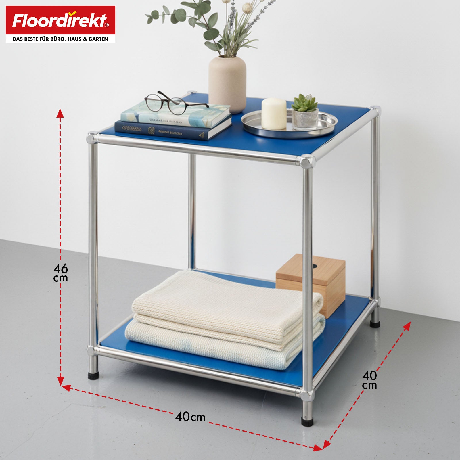 Étagère métallique | Concept Epure MK-012 | Étagère d'appoint et de rangement ouverte avec 2 tablettes | Disponible en plusieurs couleurs
