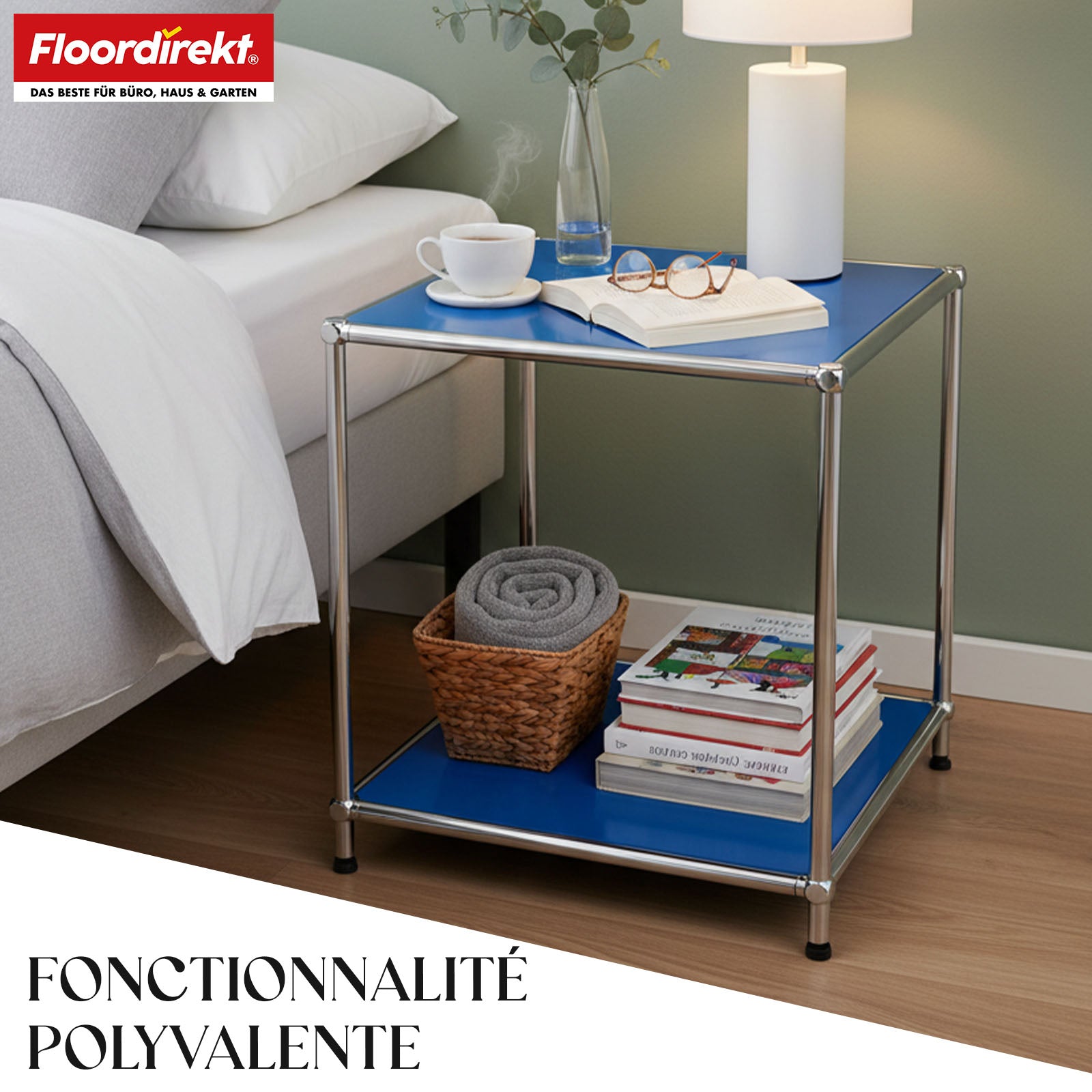 Étagère métallique | Concept Epure MK-012 | Étagère d'appoint et de rangement ouverte avec 2 tablettes | Disponible en plusieurs couleurs