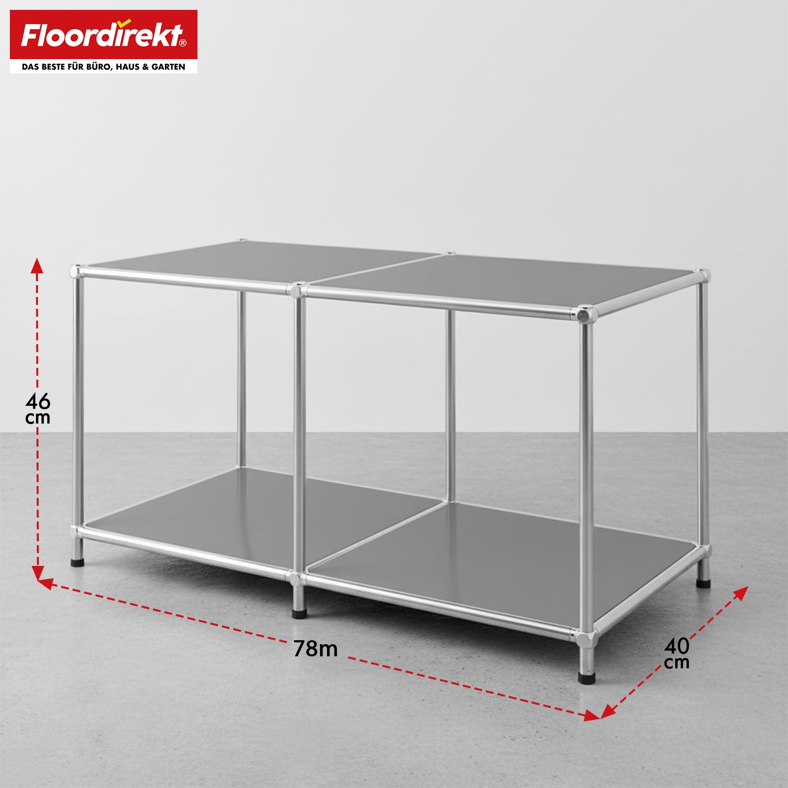 Étagère métallique | Concept Epure MK-016 | Buffet et étagère de rangement avec surfaces ouvertes | Disponible en plusieurs couleurs