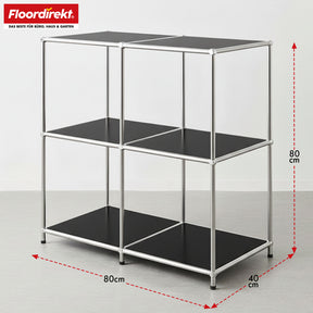 Étagère métallique | Concept Epure MK-027 | Buffet ouvert à 3 niveaux et étagère de rangement | Disponible en plusieurs couleurs