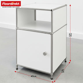 Étagère métallique | Concept Epure MK-040 | Étagère de rangement à 3 niveaux avec porte et tablettes | Disponible en plusieurs couleurs