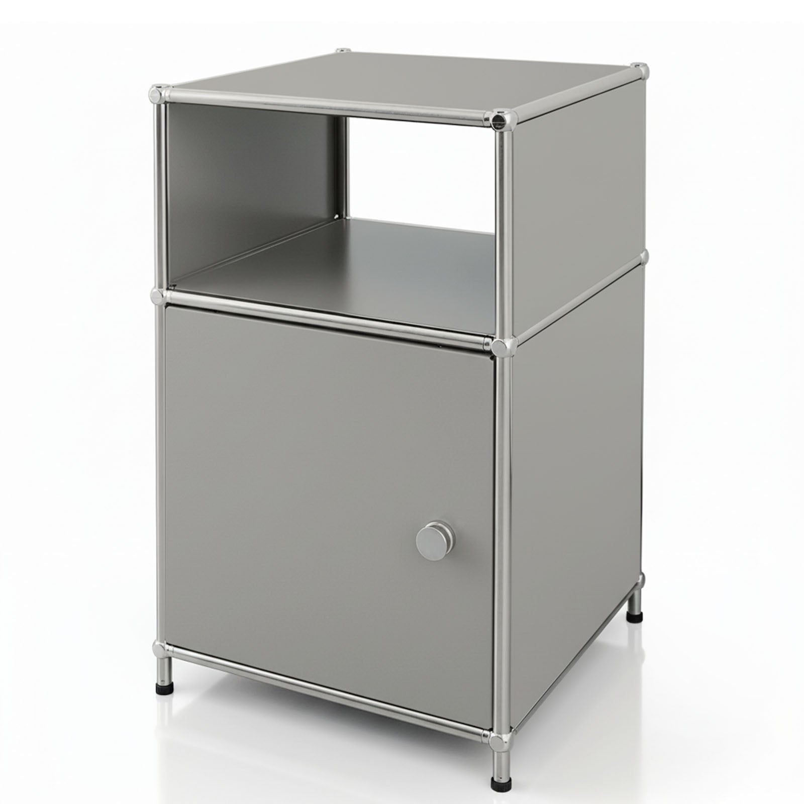 Étagère métallique | Concept Epure MK-040 | Étagère de rangement à 3 niveaux avec porte et tablettes | Disponible en plusieurs couleurs