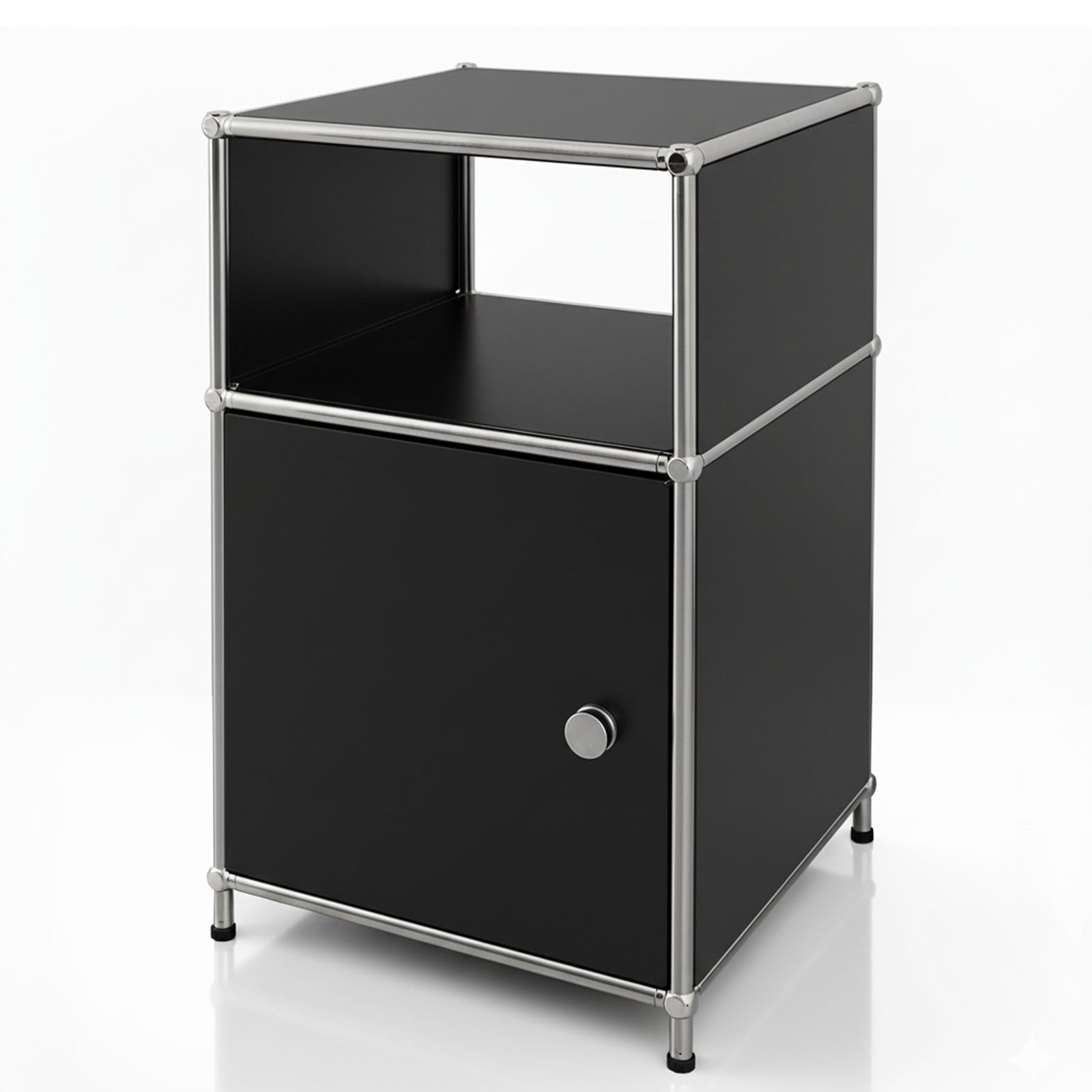 Étagère métallique | Concept Epure MK-040 | Étagère de rangement à 3 niveaux avec porte et tablettes | Disponible en plusieurs couleurs