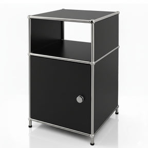 Étagère métallique | Concept Epure MK-040 | Étagère de rangement à 3 niveaux avec porte et tablettes | Disponible en plusieurs couleurs